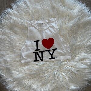 White 'I ❤️ NY' Crop Top